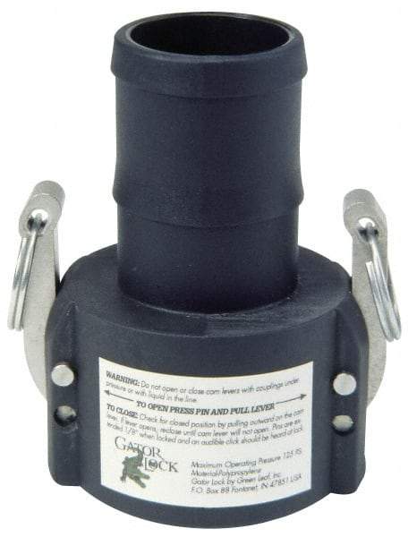 Green Leaf - 3/4" Polypropylene Cam & Groove Suction & Discharge Hose Female Coupler Hose Shank - Part C, 3/4-14" Thread, 125 Max psi - Apex Tool & Supply
