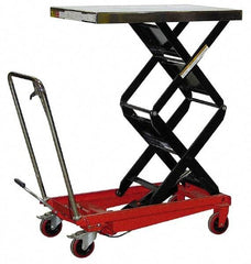 Vestil - 800 Lb Capacity Hydraulic Scissor Elevating Cart - 15-1/2" to 51-7/8" Lift Height, 35-1/2" Platform Length x 20" Platform Width - Apex Tool & Supply