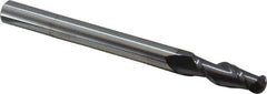 Accupro - 1/2" Diam, 1-1/2" LOC, 2 Flute Solid Carbide Ball End Mill - AlTiN Finish, Single End, 6" OAL, 1/2" Shank Diam, Spiral Flute - Apex Tool & Supply