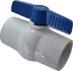 NIBCO - 3" Pipe, Standard Port, PVC Miniature Ball Valve - 1 Piece, Inline - One Way Flow, Solvent x Solvent Ends, Tee Handle, 150 WOG - Apex Tool & Supply