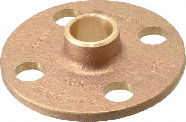 NIBCO - 3/4" Pipe, 3-7/8" OD, Cast Copper Companion Pipe Flange - 125 psi, C End Connection, 2-3/4" Across Bolt Hole Centers - Apex Tool & Supply