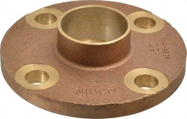 NIBCO - 2" Pipe, 6" OD, Cast Copper Companion Pipe Flange - 150 psi, C End Connection, 4-3/4" Across Bolt Hole Centers - Apex Tool & Supply