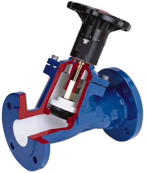 NIBCO - 3" Pipe, Flanged End Connections, Y Pattern Calibrated Balance Valve - 310mm Long, 292mm High, 175 Max psi, Iron Body - Apex Tool & Supply