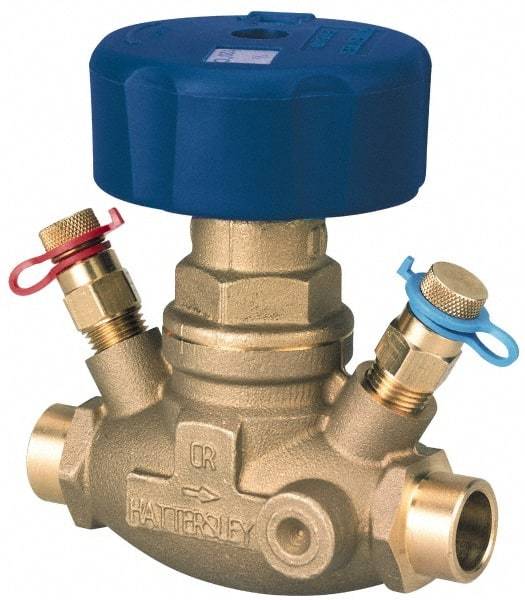 NIBCO - 1/2" Pipe, Threaded End Connections, Straight Calibrated Balance Valve - 100mm Long, 97mm High, 240 Max psi, Brass Body - Apex Tool & Supply