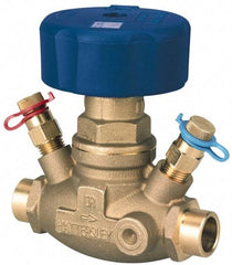 NIBCO - 1/2" Pipe, Solder End Connections, Straight Calibrated Balance Valve - 100mm Long, 97mm High, 240 Max psi, Brass Body - Apex Tool & Supply