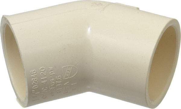 NIBCO - 1-1/4" CPVC Plastic Pipe 45° Elbow - Slip x Slip End Connections - Apex Tool & Supply