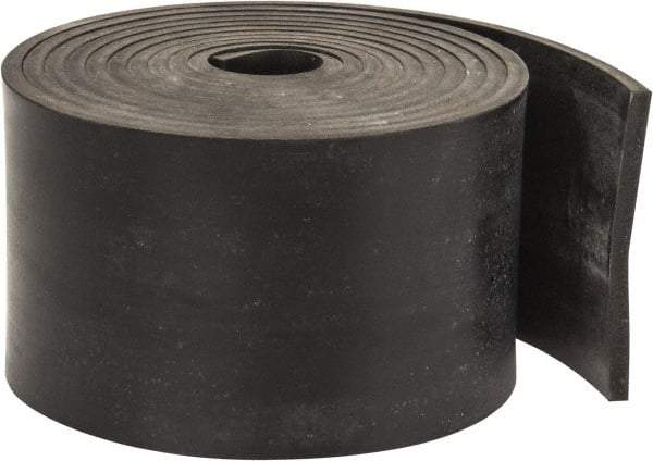 Made in USA - 1/8" Thick x 2" Wide x 60" Long, Plain Backed Neoprene Rubber Strip - Stock Length, 60 Shore A Durometer, 2,500 psi Tensile Strength, -40 to 225°F, Black - Apex Tool & Supply