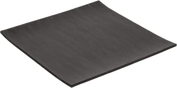 Made in USA - 12" Long, 12" Wide, 1/4" Thick, Neoprene Rubber Foam Sheet - 50 to 60 Durometer, Black, -40 to 225°F, 2,500 psi Tensile Strength, Plain Backing, Stock Length - Apex Tool & Supply