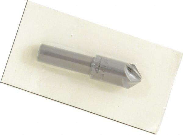 Made in USA - 1/2" Head Diam, 3/8" Shank Diam, 6 Flute 90° High Speed Steel Countersink - Apex Tool & Supply