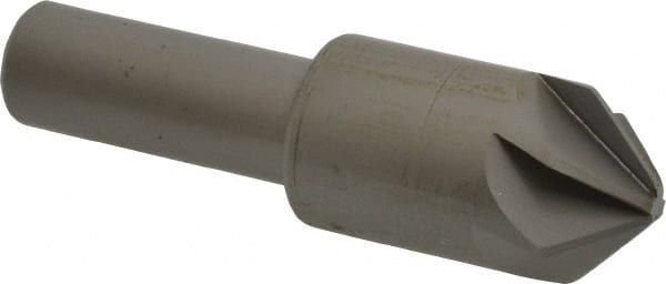 Made in USA - 3/4" Head Diam, 1/2" Shank Diam, 6 Flute 90° High Speed Steel Countersink - Apex Tool & Supply