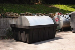 Eagle - 635 Gal Sump, 10,000 Lb Capacity, 1 Drum, Polyethylene Spill Deck or Pallet - 88" Long x 62" Wide x 33" High, Black, Horizontal, 1 Tank Drum Configuration - Apex Tool & Supply