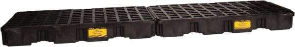 Eagle - 61 Gal Sump, 8,000 Lb Capacity, 4 Drum, Polyethylene Spill Deck or Pallet - 103-1/2" Long x 26-1/2" Wide x 6-1/2" High, Black, Low Profile, Vertical, Inline Drum Configuration - Apex Tool & Supply