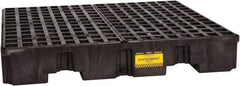 Eagle - 66 Gal Sump, 8,000 Lb Capacity, 4 Drum, Polyethylene Spill Deck or Pallet - 51-1/2" Long x 51-1/2" Wide x 8" High, Black, Liftable Fork, Drain Included, Vertical, 2 x 2 Drum Configuration - Apex Tool & Supply