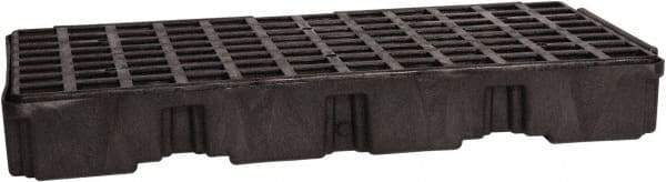Eagle - 30 Gal Sump, 5,000 Lb Capacity, 2 Drum, Polyethylene Platform - 51-1/2" Long x 26-1/4" Wide x 6-1/2" High, Black, Low Profile, Vertical, Inline Drum Configuration - Apex Tool & Supply