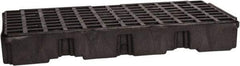 Eagle - 30 Gal Sump, 5,000 Lb Capacity, 2 Drum, Polyethylene Platform - 51-1/2" Long x 26-1/4" Wide x 6-1/2" High, Black, Low Profile, Vertical, Inline Drum Configuration - Apex Tool & Supply
