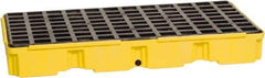 Eagle - 30 Gal Sump, 5,000 Lb Capacity, 2 Drum, Polyethylene Spill Deck or Pallet - 51-1/2" Long x 26-1/4" Wide x 6-1/2" High, Yellow, Drain Included, Low Profile, Vertical, Inline Drum Configuration - Apex Tool & Supply