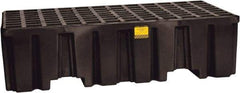 Eagle - 66 Gal Sump, 4,000 Lb Capacity, 2 Drum, Polyethylene Spill Deck or Pallet - 51" Long x 26-1/4" Wide x 13-3/4" High, Black, Liftable Fork, Vertical, 2 x 2 Drum Configuration - Apex Tool & Supply