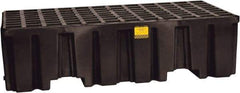 Eagle - 66 Gal Sump, 4,000 Lb Capacity, 2 Drum, Polyethylene Spill Deck or Pallet - 51" Long x 26-1/4" Wide x 13-3/4" High, Black, Liftable Fork, Drain Included, Vertical, 2 x 2 Drum Configuration - Apex Tool & Supply
