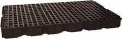 Eagle - 88 Gal Sump, 8,000 Lb Capacity, 6 Drum, Polyethylene Platform - 78.25" Long x 51-1/2" Wide x 6-1/2" High, Black, Drain Included, Low Profile, Vertical, 2 x 3 Drum Configuration - Apex Tool & Supply
