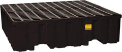 Eagle - 132 Gal Sump, 8,000 Lb Capacity, 4 Drum, Polyethylene Spill Deck or Pallet - 52-1/2" Long x 51-1/2" Wide x 13-3/4" High, Black, Liftable Fork, Drain Included, Vertical, 2 x 2 Drum Configuration - Apex Tool & Supply