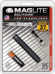 Mag-Lite - Clear LED Bulb, 47 Lumens, Mini Flashlight - Black Aluminum Body, 1 AAA Alkaline Battery Included - Apex Tool & Supply