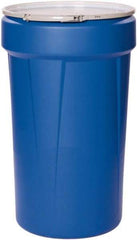 Eagle - 55 Gallon Blue Tapered Cylinder Polyethylene Open Head Drum - 39-1/8" High x 23-3/4" Diam - Apex Tool & Supply
