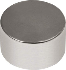 Mag-Mate - 3/4" Diam x 1/2" High Neodymium Rare Earth Magnet - 22 Lb Max Capacity, 180°F Max, Nickel Plated - Apex Tool & Supply