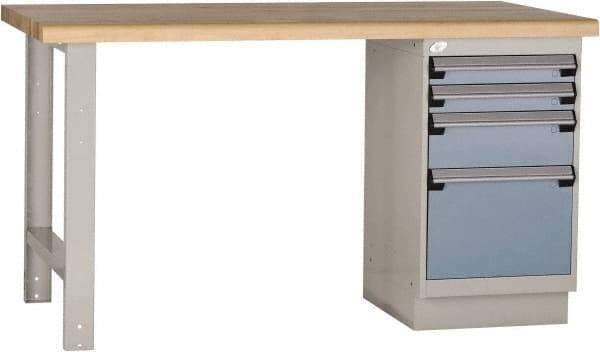 Rousseau Metal - 60 Wide x 30" Deep x 34" High, Laminated Hardwood Workbench - Fixed Legs - Apex Tool & Supply