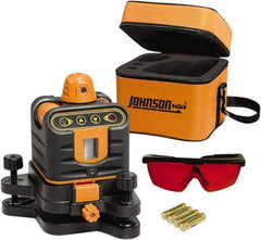 Johnson Level & Tool - 800' (Exterior) Measuring Range, 1/4" at 100' Accuracy, Manual-Leveling Rotary Laser - 150 to 300 RPM, 2 Beams, AA Battery Included - Apex Tool & Supply