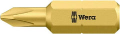 Wera - #1, Insert Phillips Screwdriver Bit - 1/4" Drive, 1" OAL - Apex Tool & Supply
