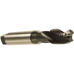 Emuge - #6-32 UNC 3 Flute 2BX Modified Bottoming Spiral Flute Tap - Cobalt, Oxide Finish, 2" OAL, Right Hand Flute, Right Hand Thread, Series Rekord D - Exact Industrial Supply