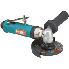 Dynabrade - 4" Wheel Diam, 13,500 RPM, Pneumatic Angle & Disc Grinder - 3/8-24 Spindle, 40 CFM, Rear Exhaust - Apex Tool & Supply