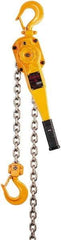 Harrington Hoist - 6,000 Lb Lifting Capacity, 10' Lift Height, Lever Hoist - Made from Chain, 69 Lb Avg Pull to Lift Rated Load, 1 Chain - Apex Tool & Supply