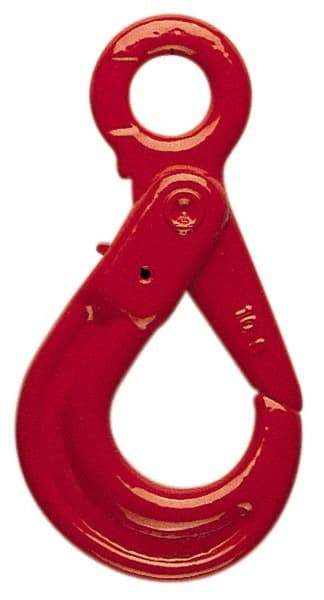 Pewag - 12,000 Lb Capacity, Chain Grade 80, Alloy Steel Eye Hook - 7-9/16" Reach, 1-49/64" Eye ID, 1/2" Chain Diam, Dacromet - Apex Tool & Supply