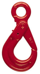 Pewag - 12,000 Lb Capacity, Chain Grade 80, Alloy Steel Eye Hook - 7-9/16" Reach, 1-49/64" Eye ID, 1/2" Chain Diam, Dacromet - Apex Tool & Supply