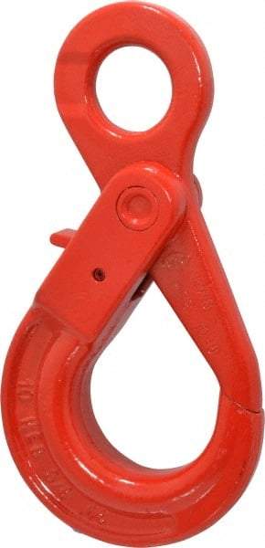 Pewag - 7,100 Lb Capacity, Chain Grade 80, Alloy Steel Eye Hook - 6-13/16" Reach, 1-3/8" Eye ID, 3/8" Chain Diam, Dacromet - Apex Tool & Supply