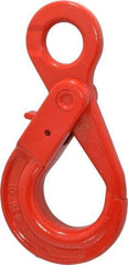 Pewag - 7,100 Lb Capacity, Chain Grade 80, Alloy Steel Eye Hook - 6-13/16" Reach, 1-3/8" Eye ID, 3/8" Chain Diam, Dacromet - Apex Tool & Supply
