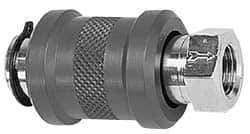 Legris - 1/4" Pipe, FBSPP x FBSPP, Nickel Plated Brass Standard Slide Valve - 230 Max psi, Anodized Aluminum Sleeve - Apex Tool & Supply