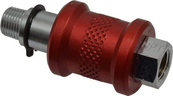 Legris - 1/8" Pipe, MNPT x FNPT, Nickel Plated Brass Standard Slide Valve - 230 Max psi, Anodized Aluminum Sleeve - Apex Tool & Supply