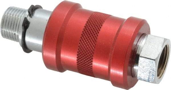 Legris - 3/8" Pipe, MNPT x FNPT, Nickel Plated Brass Standard Slide Valve - 230 Max psi, Anodized Aluminum Sleeve - Apex Tool & Supply