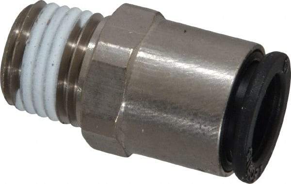 Legris - 10mm Outside Diam, 1/4 NPT, Nickel Plated Brass Push-to-Connect Tube Male Connector - 290 Max psi, Tube to Male NPT Connection, Buna Nitrile O-Ring - Apex Tool & Supply