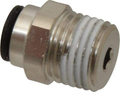 Legris - 1/4" Outside Diam, 1/4 BSPT, Nickel Plated Brass Push-to-Connect Tube Male Connector - 290 Max psi, Tube to Male BSPT Connection, Buna Nitrile O-Ring - Apex Tool & Supply
