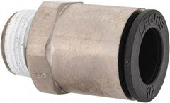 Legris - 1/2" Outside Diam, 3/8 BSPT, Nickel Plated Brass Push-to-Connect Tube Male Connector - 290 Max psi, Tube to Male BSPT Connection, Buna Nitrile O-Ring - Apex Tool & Supply