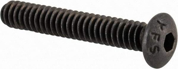 Value Collection - #6-32 UNC Hex Socket Drive, Button Screw - Alloy Steel, Black Oxide Finish, Fully Threaded, 7/8" Length Under Head - Apex Tool & Supply
