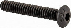 Value Collection - #6-32 UNC Hex Socket Drive, Button Screw - Alloy Steel, Black Oxide Finish, Fully Threaded, 7/8" Length Under Head - Apex Tool & Supply