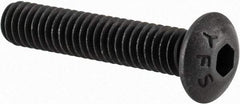Value Collection - #8-32 UNC Hex Socket Drive, Button Screw - Alloy Steel, Black Oxide Finish, Fully Threaded, 7/8" Length Under Head - Apex Tool & Supply