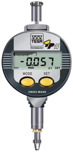 TESA Brown & Sharpe - 0 to 5mm Range, 0.00005 & 0.0005" Graduation, Electronic Drop Indicator - Accurate to 4µ, English & Metric System, LCD Display - Apex Tool & Supply