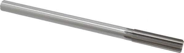 Made in USA - 0.627" High Speed Steel 8 Flute Chucking Reamer - Straight Flute, 0.5615" Straight Shank, 2-1/4" Flute Length, 9" OAL - Apex Tool & Supply