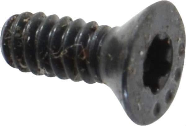 Camcar - #6-32 UNC Torx Plus Drive, 82° Flat Screw - Alloy Steel, Black Oxide Finish, Fully Threaded, 3/8" OAL - Apex Tool & Supply