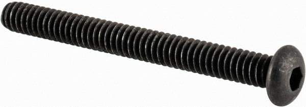 Value Collection - #3-48 UNC Hex Socket Drive, Button Screw - Alloy Steel, Black Oxide Finish, Fully Threaded, 1" Length Under Head - Apex Tool & Supply